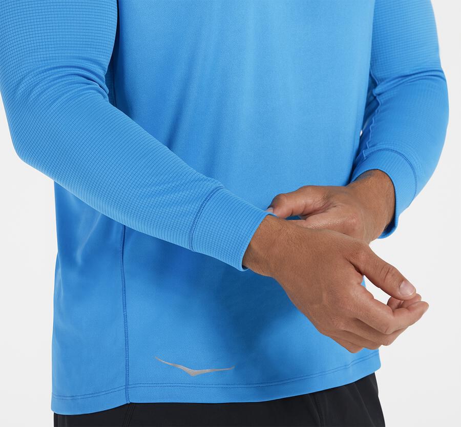 Hoka One One Top Herre - Performance 3/4 Sleeve - Blå - 954630IEB